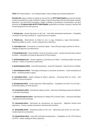 Suscripción IPTV Fútbol España — Las 15 Mejores Webs y Listas M3U para Streaming Deportivo