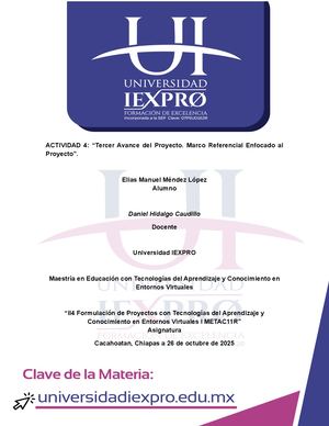Tercer Avance Del Proyecto, Marco referencial