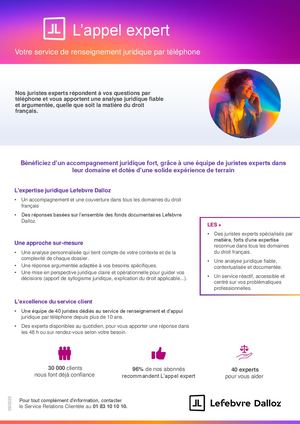 L’appel expert plaquette