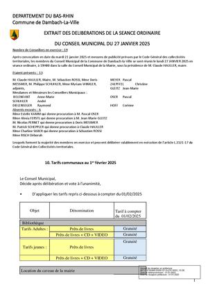 Extrait 27012025 10 Tarifs Communaux