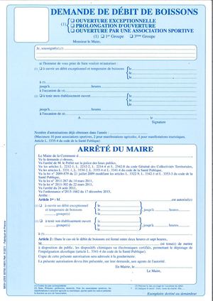 Demande De Débit De Boissons