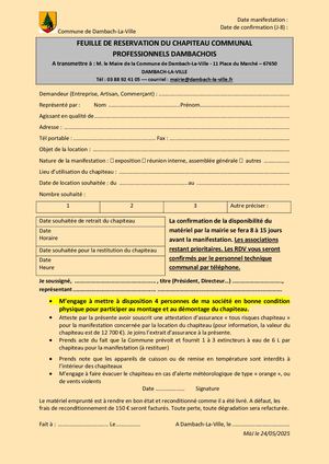 Feuille Reservation