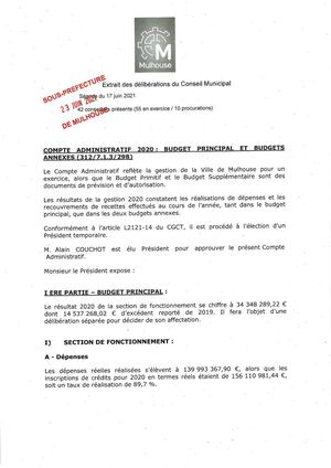 2020 : Compte administratif