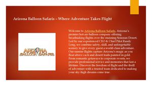 Arizona Balloon Safaris – Where Adventure Takes Flight