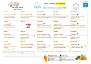 Menu Cantine Crèche