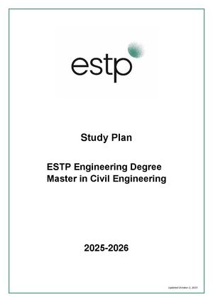 Estp Study Plan (English Taught Program) 2025 2026