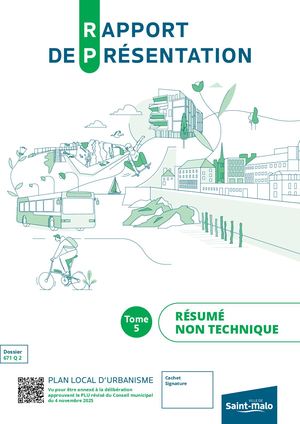 1. Tome 5 : Résumé Non Technique - Rapport de présentation du PLU Saint-Malo