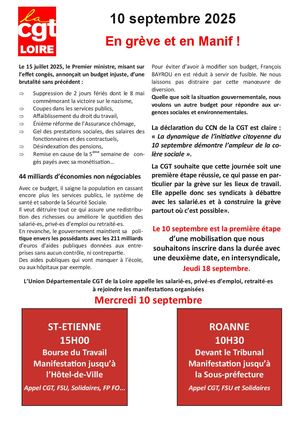 Tract Ud Cgt Loire 10 Septembre 2025