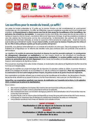 Tract Intersyndical 18 Septembre 2025