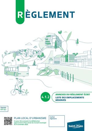 4.1.2 Liste Des Emplacements Réservés - Annexe Règlement écrit PLU Saint-Malo