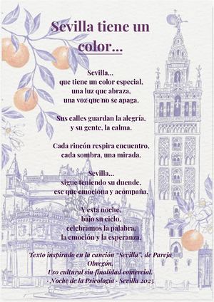 Poema – “Sevilla tiene un color…” · Noche de la Psicología 2025