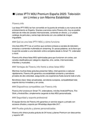 Listas IPTV M3U España 2025: Todo el Fútbol y Series en Alta Definición