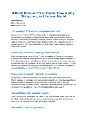 Flowviu y Strimyo IPTV en Madrid: La Mejor Experiencia de Televisión Legal y Premium