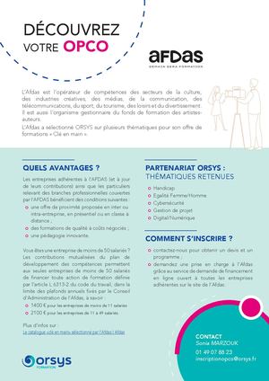 Fiches Opco Afdas 2025