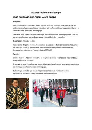 Actores Sociales De Arequipa Docx