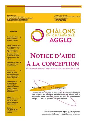 Notice d'aide à la conception d'un dispositif d'assainissement non collectif