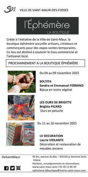 L'Éphémère la Boutique - Novembre 2025