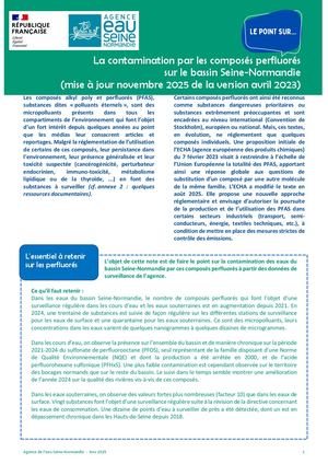 La contamination par les composés perfluorés sur le bassin Seine-Normandie