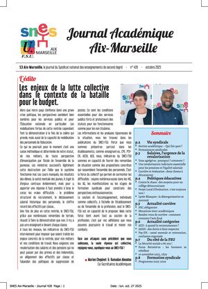 Journal académique n°428 - Octobre 2025