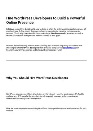 Hire Top WordPress Developers & Designers