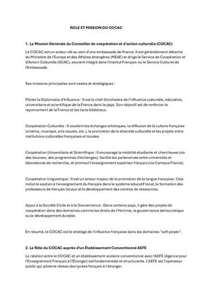 Role Et Mission Du Cocac