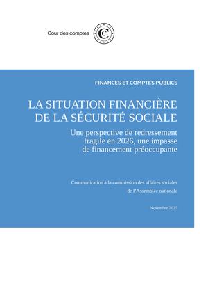 2025 Situation Financiere Securite Sociale - Cour des Comptes