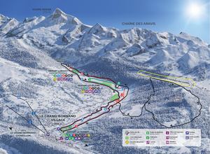 Plan des pistes domaine skiable nordique - Le Grand-Bornand - Massif des Aravis