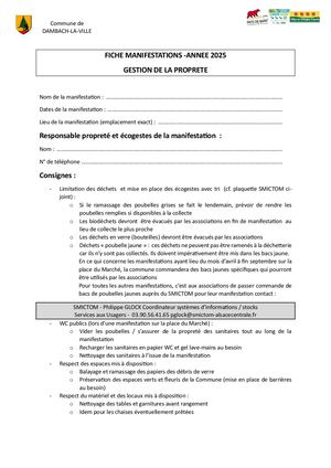 Fiche Manifestation Proprete