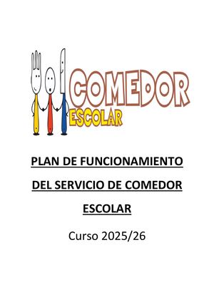 021 Plan De Funcionamiento Del Servicio De Comedor Escolar