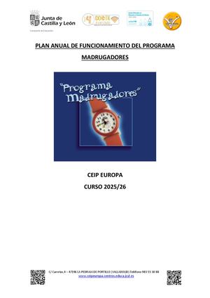 013 Plan De Funcionamiento Del Programa Madrugadores 2025_26