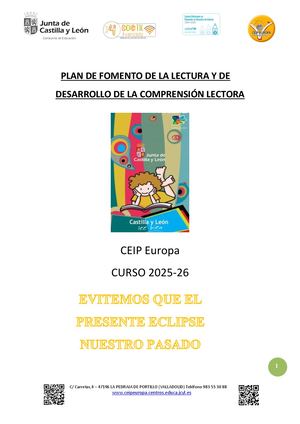 003 Plan De Lectura Y Desarrollo De La Comprensión Lectora 2025 26