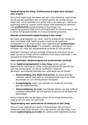 Tapijtreiniging Den Haag