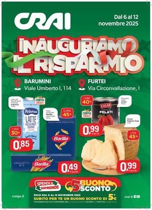 Volantino Crai Sardegna dal 6 al 12 novembre