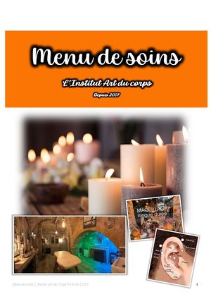 Menu De Soins