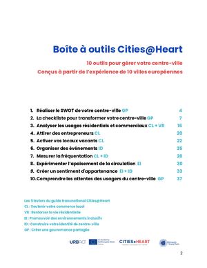 Boite à outils Cities@Heart