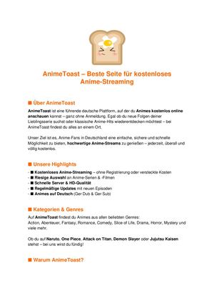 Anime Toast Official Profile