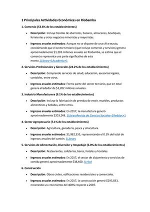 1 Principales Actividades Económicas En Riobamba