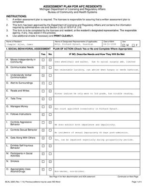 Michigan Adult Foster Care Sample Forms Kit Completed 2022
