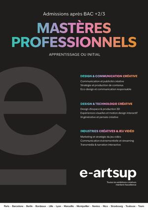e-artsup | Mastères Professionnels