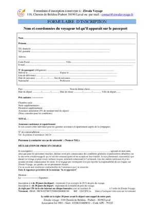 Formulaire D'inscription