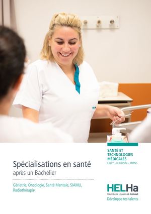 Bachelier en Spécialisation en Gériatrie et Psychogériatrie – Santé  HELHa Tournai