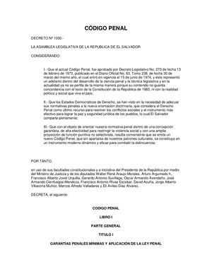 Codigo Penal El Salvador