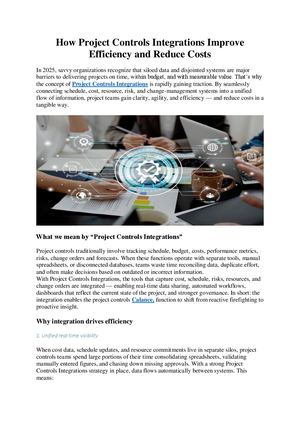 How Project Controls Integrations Improve Efficiency And Reduce Costs