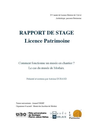 Rapport De Stage au Musée des Jacobins
