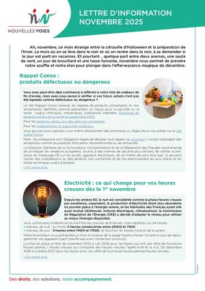 Lettre d'information Novembre 2025 de l'association Nouvelles Voies