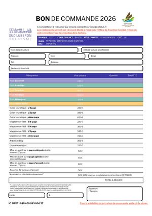 Bon de commande 2026