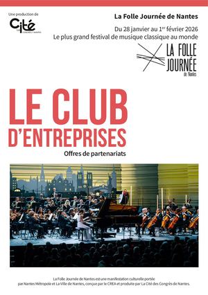 Plaquette Club d'entreprise de La Folle Journée de Nantes