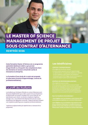 Fiche Alternance MSc Management de Projet