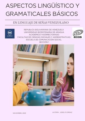 aspectos lingüísticos y gramaticales básicos de la LSV