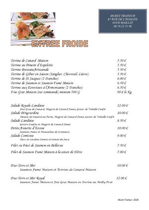 Entree Froide 2025 Book